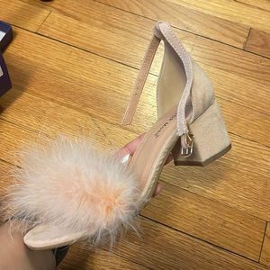 Pink fluffy heels | No box